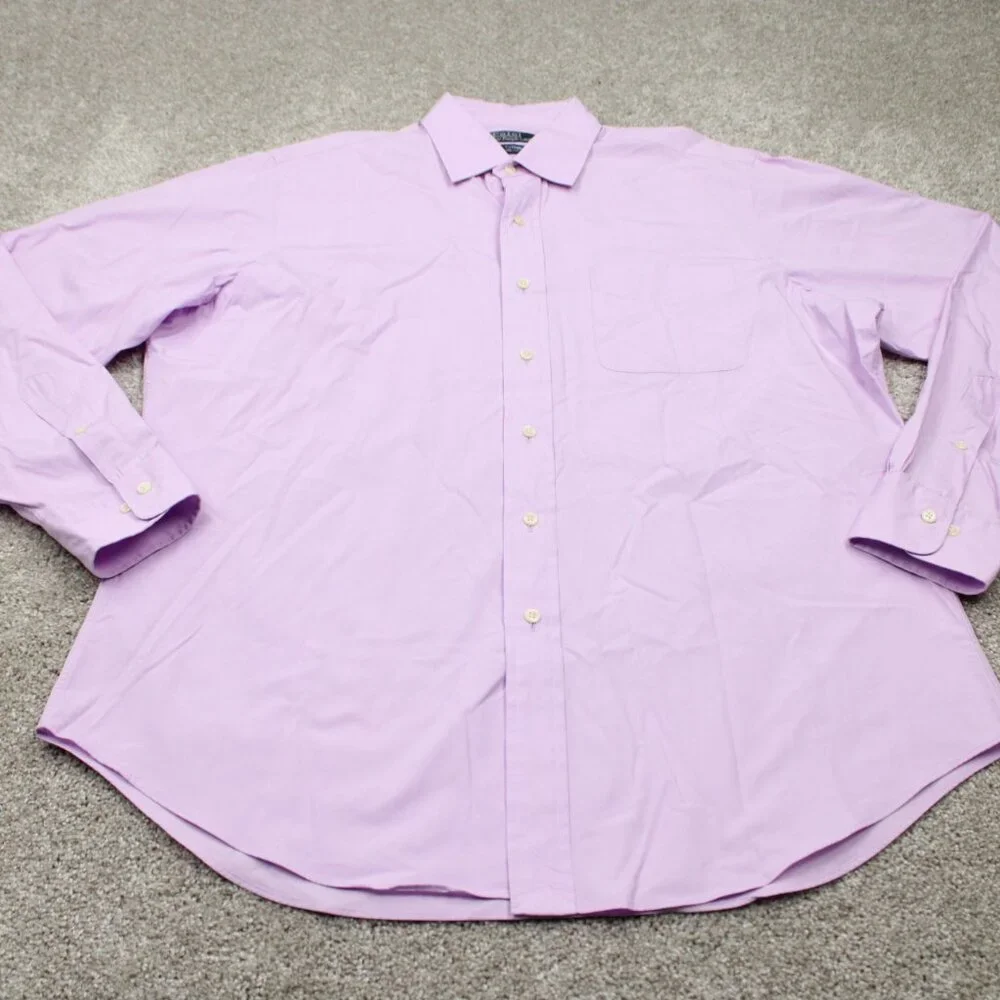 Polo Ralph Lauren Curham Dress Shirt Mens 16 1/2, 36/37 Purple Cotton L/S Button